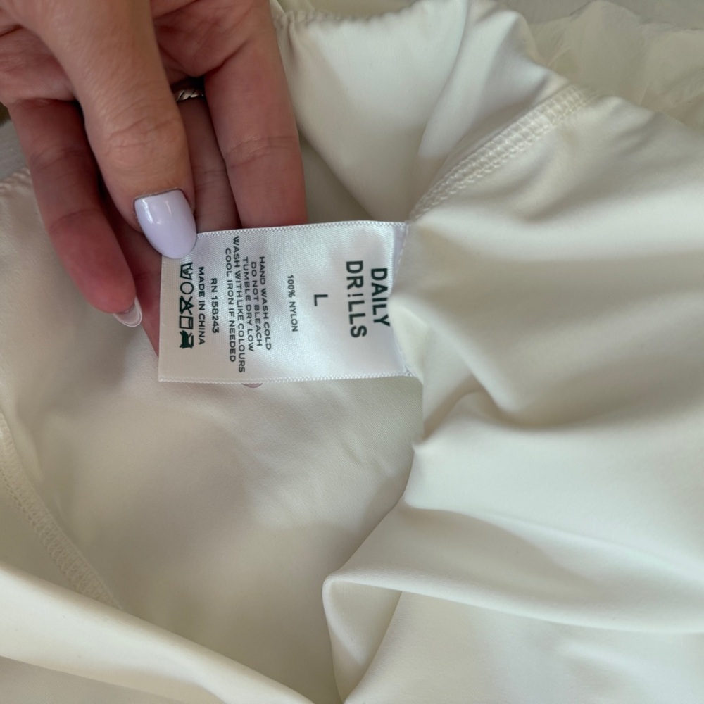 Daily Drills White Bubble-Hem Dress - Picture 6 of 6